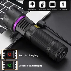 Linterna UV alta potencia luz negra para curado y detección LED
