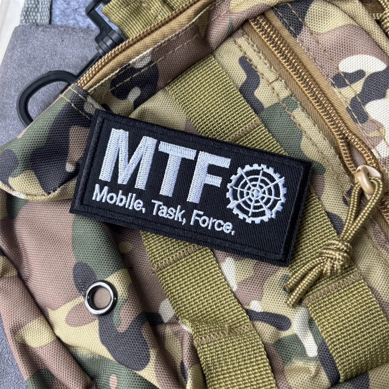 Parche táctico bordado MTF con velcro para ropa, mochila y brazal