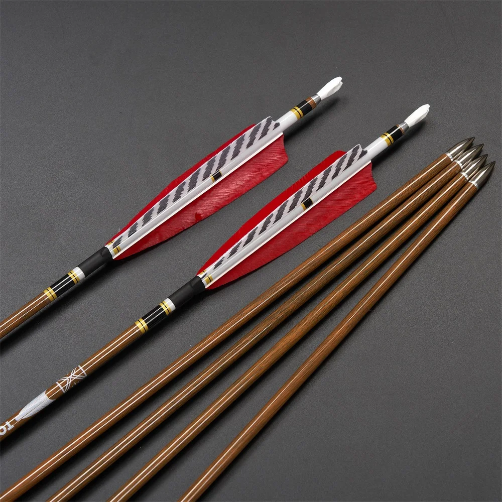 Toparchery Flechas de Carbono 32" – Plumas de Pavo, Spine 300-600 - imagen 5