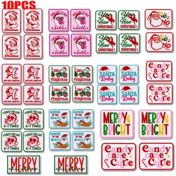Parches termoadhesivos bordados Feliz Navidad y Santa Claus