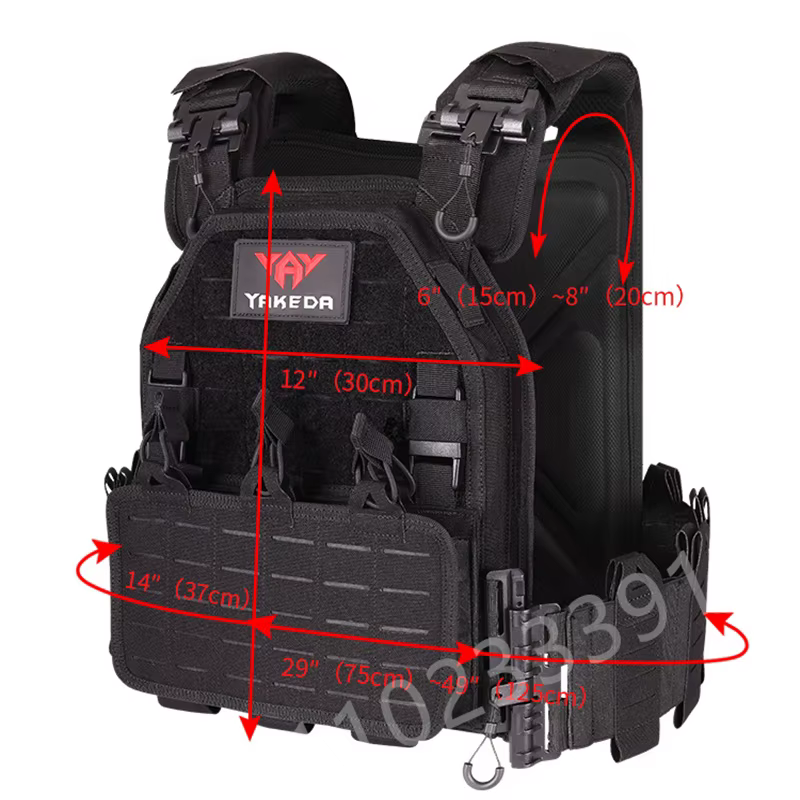 YAKEDA Chaleco Táctico Portaplacas Ajustable para Airsoft - imagen 2