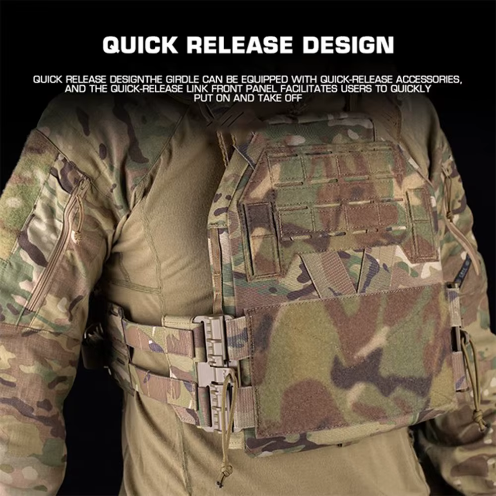 Chaleco táctico KZ portaplacas perfil bajo MOLLE malla transpirable - imagen 5