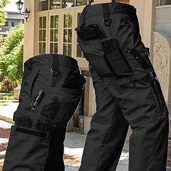 Pantalones tácticos cargo hombre con bolsillos y cintura ajustable