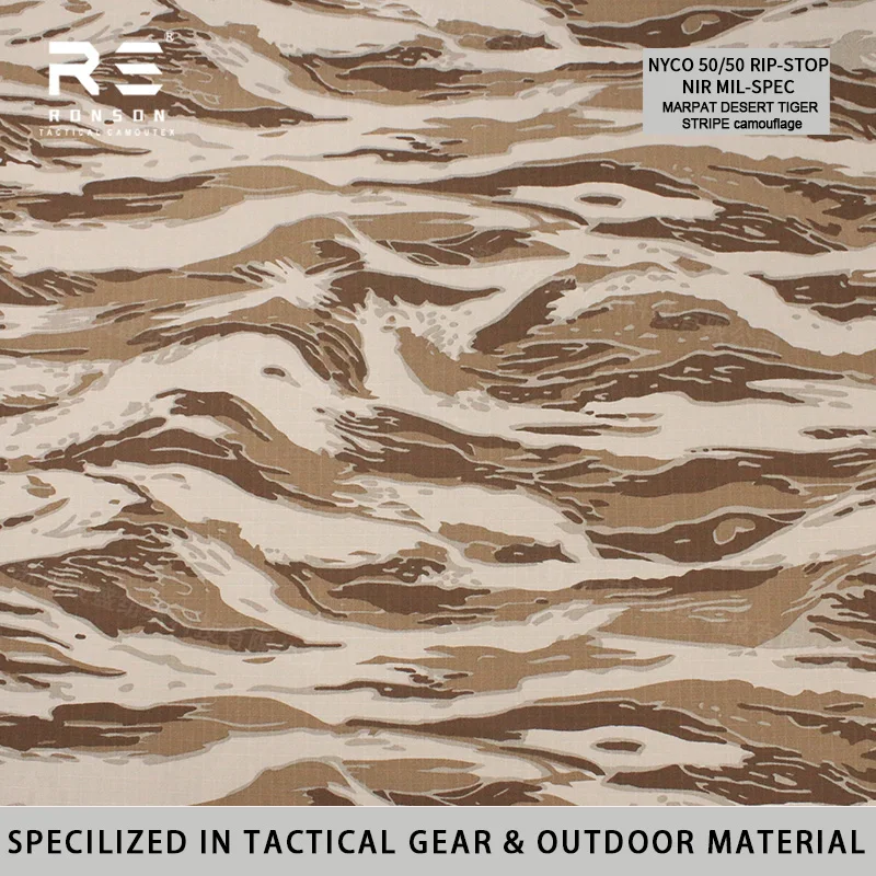 Tela táctica ripstop MARPAT Tiger Stripe desértico