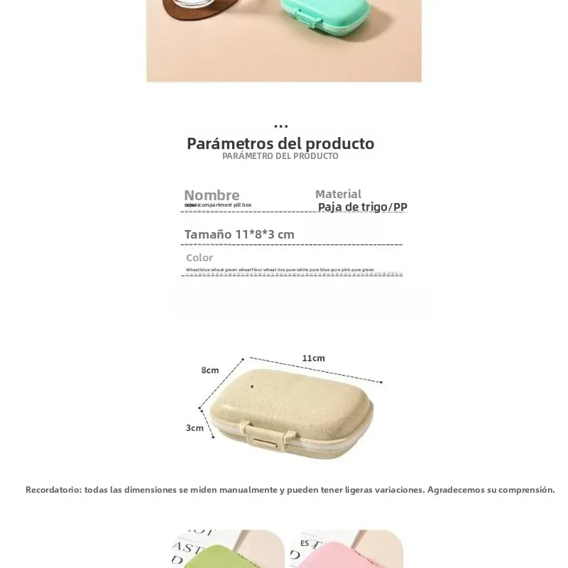 Caja de medicamentos portátil impermeable con compartimentos - imagen 3
