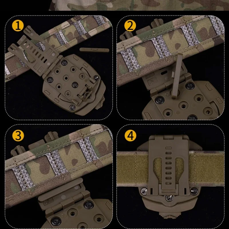Funda táctica de cuero para caza con protección 360° y rotación - imagen 3