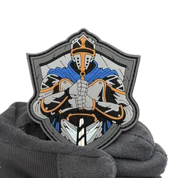 Parche PVC Velcro escudo caballero medieval táctico para mochila