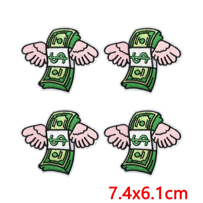 Parches termoadhesivos retro dólar, calavera y máquina tragamonedas - imagen 3