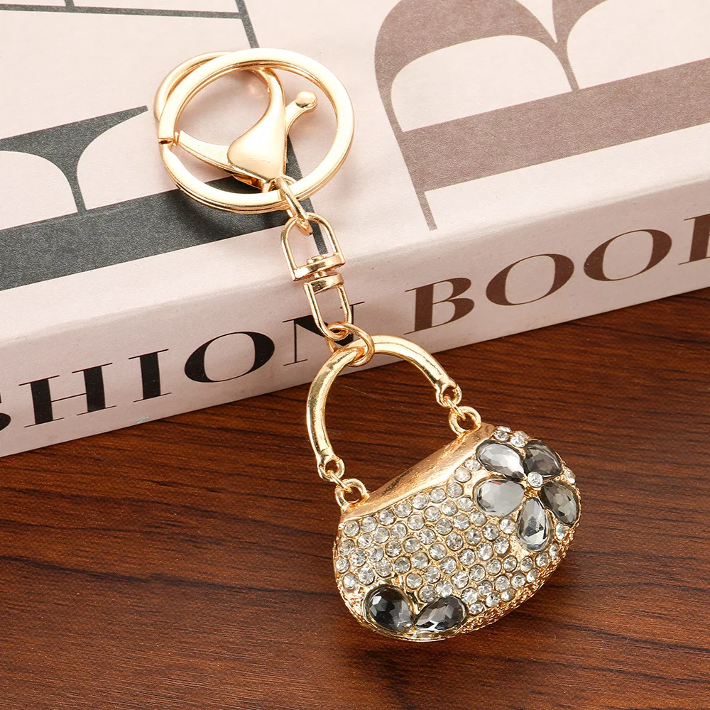 Llavero de bolso tipo mini bolso con cristales brillantes para mujer - imagen 4