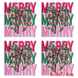 Parches bordados navideños termoadhesivos para ropa y mochilas