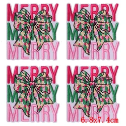Parches bordados navideños termoadhesivos para ropa y mochilas