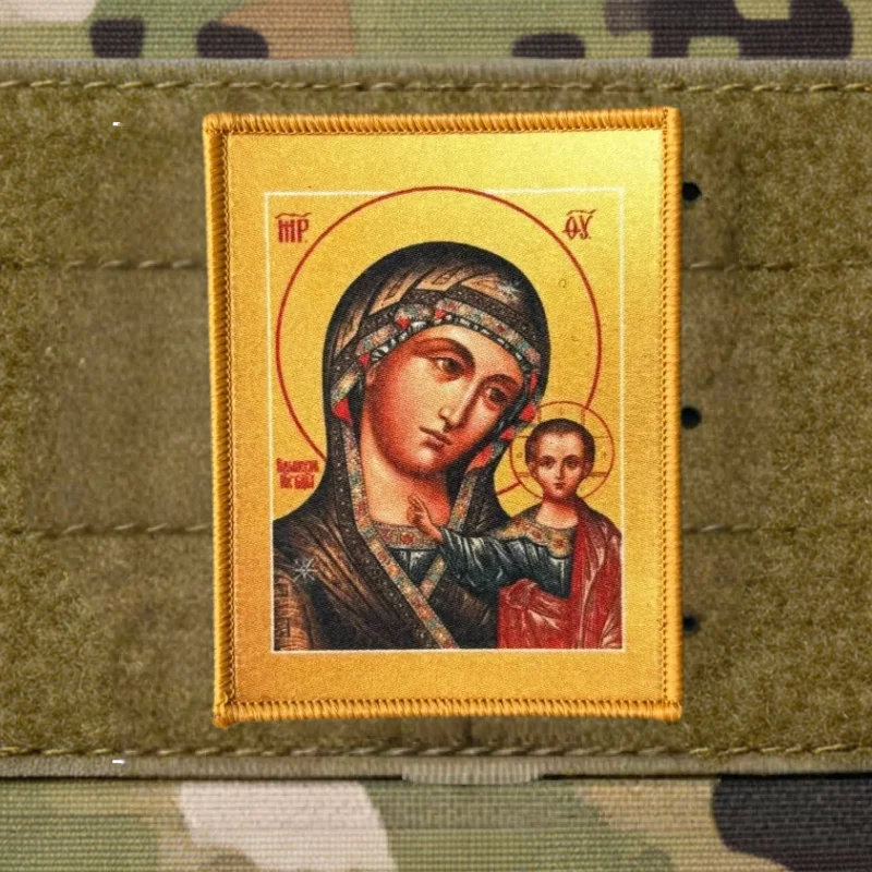 Parche táctico icono Nuestra Señora de Kazán gancho y bucle - imagen 3