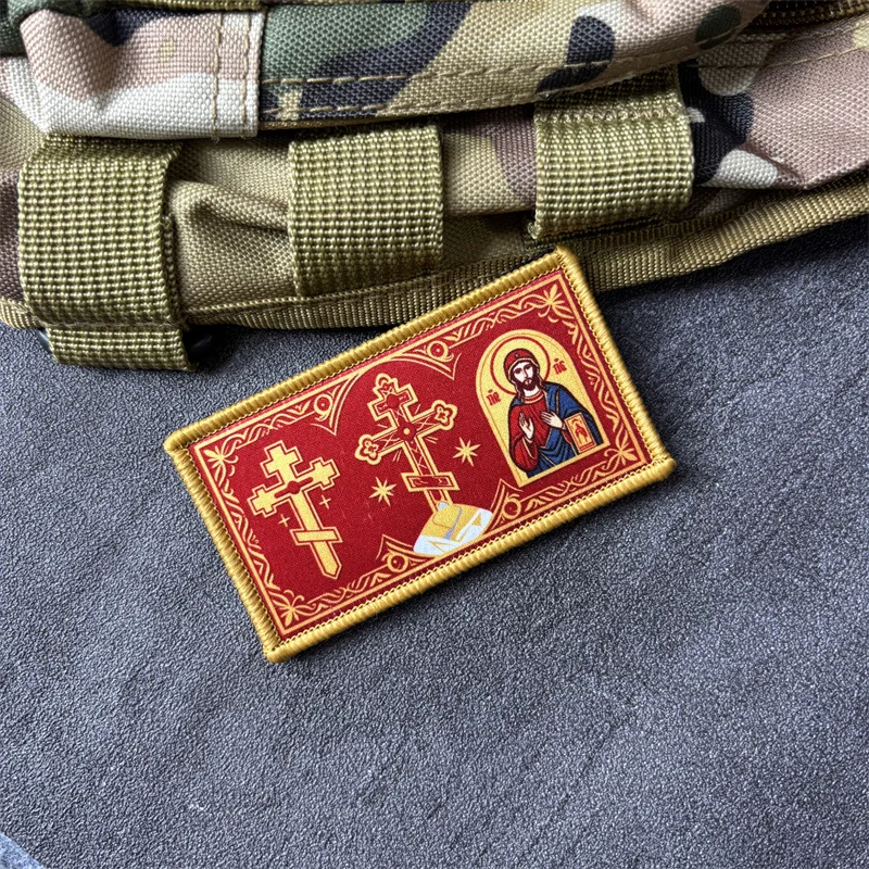 Parche táctico Cristianismo ortodoxo con gancho y bucle para ropa - imagen 3