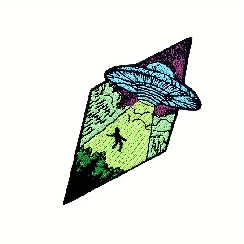 Parche bordado alien UFO – Para planchar o coser en ropa y mochilas - imagen 4