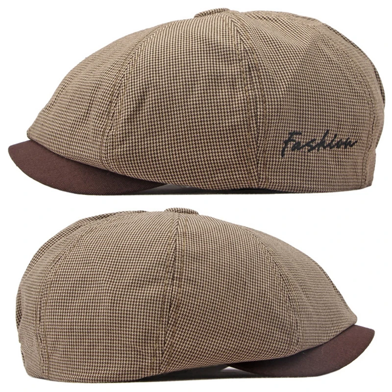Gorra newsboy de algodón plano octogonal espiga fina verano - imagen 3