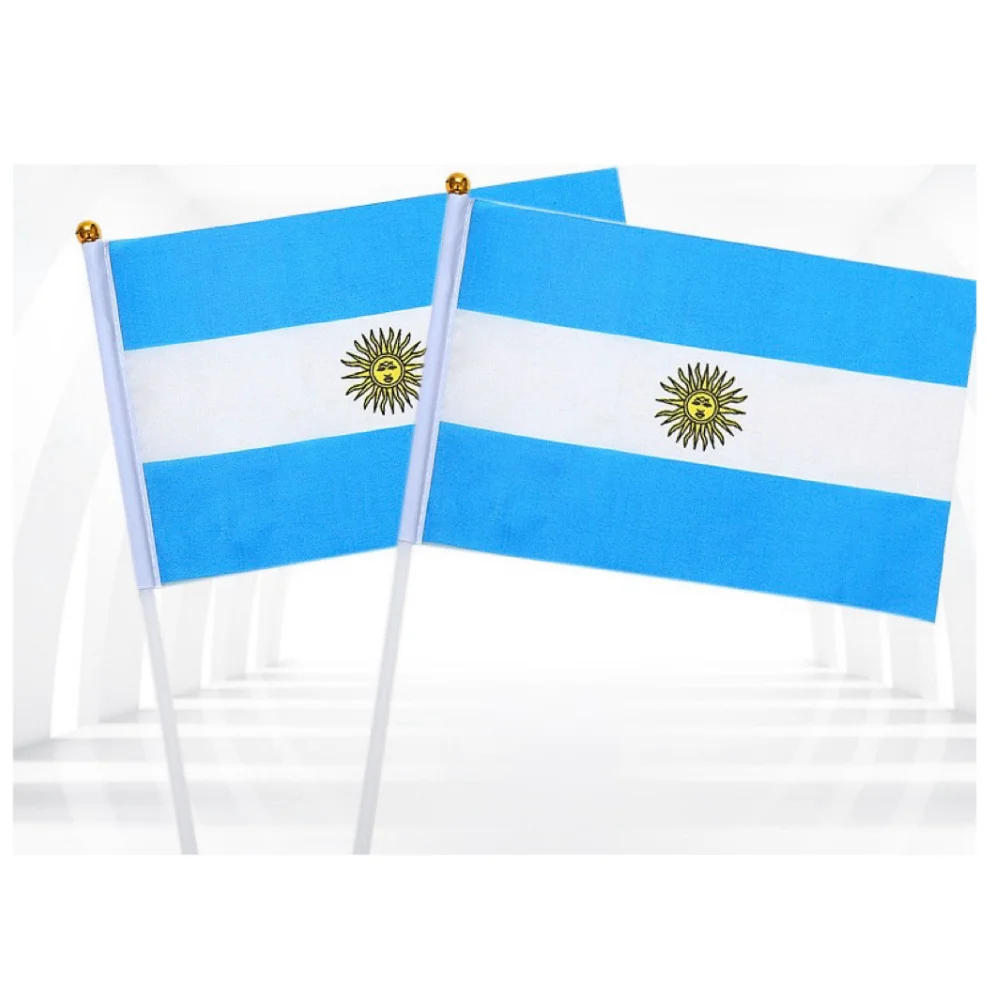Bandera de Argentina de mano – Asta plástica de poliéster - imagen 3