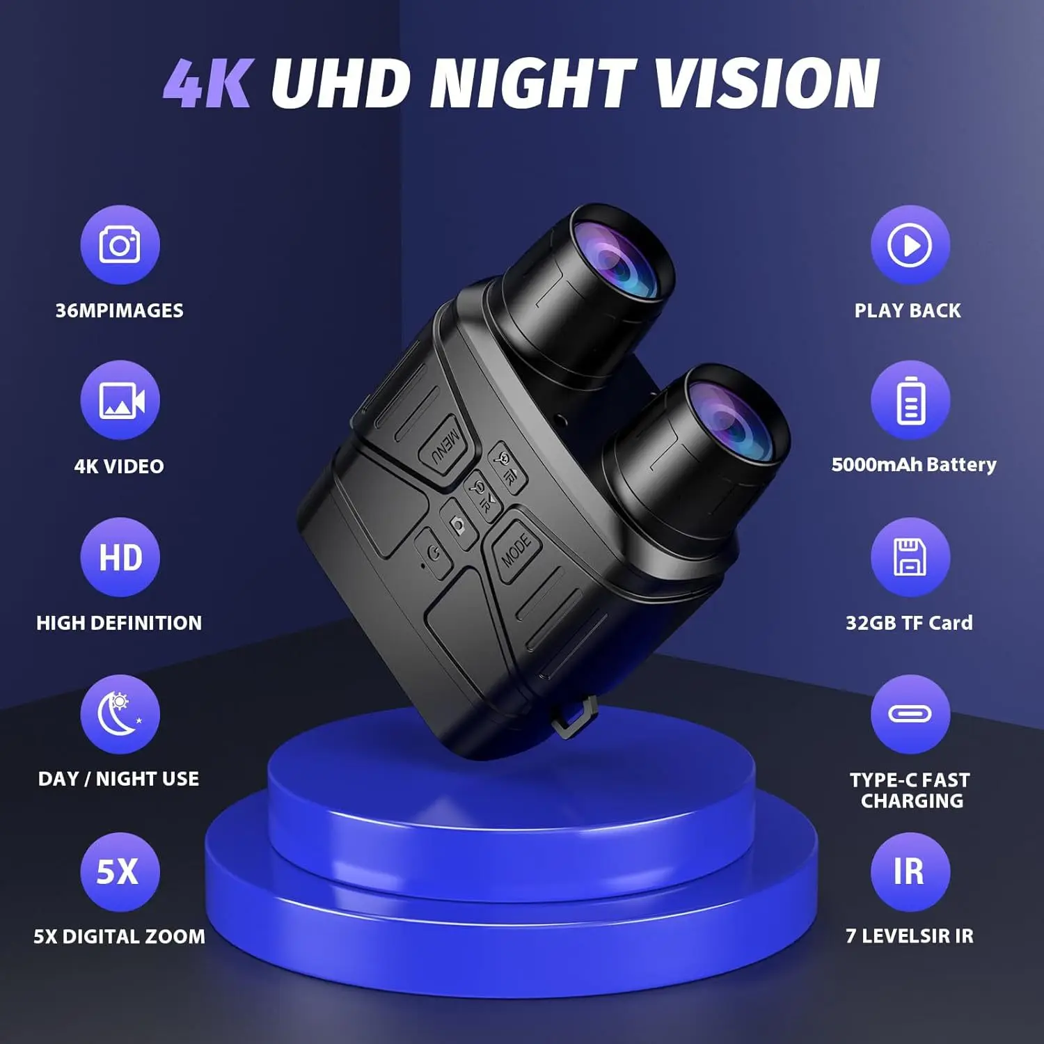 Gafas de visión nocturna IR con foto y vídeo True - imagen 2