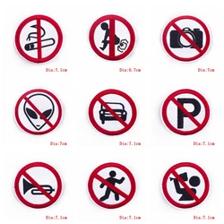 Parches termoadhesivos bordados letras eslogan prohibición para ropa