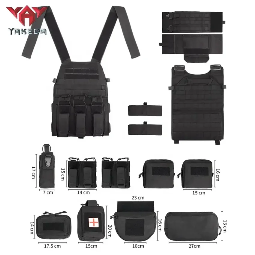 Chaleco táctico YAKEDA portaplacas camuflaje, cargadores y protección - imagen 4
