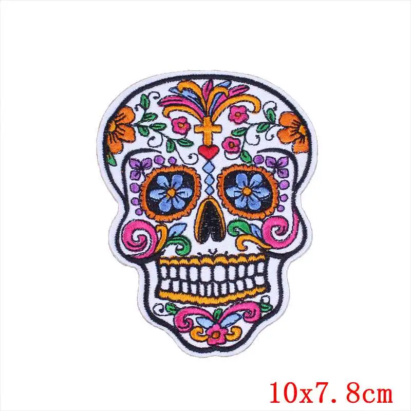 Parches bordados punk: cráneo letras eslogan mariposa/corazón para planchar - imagen 5