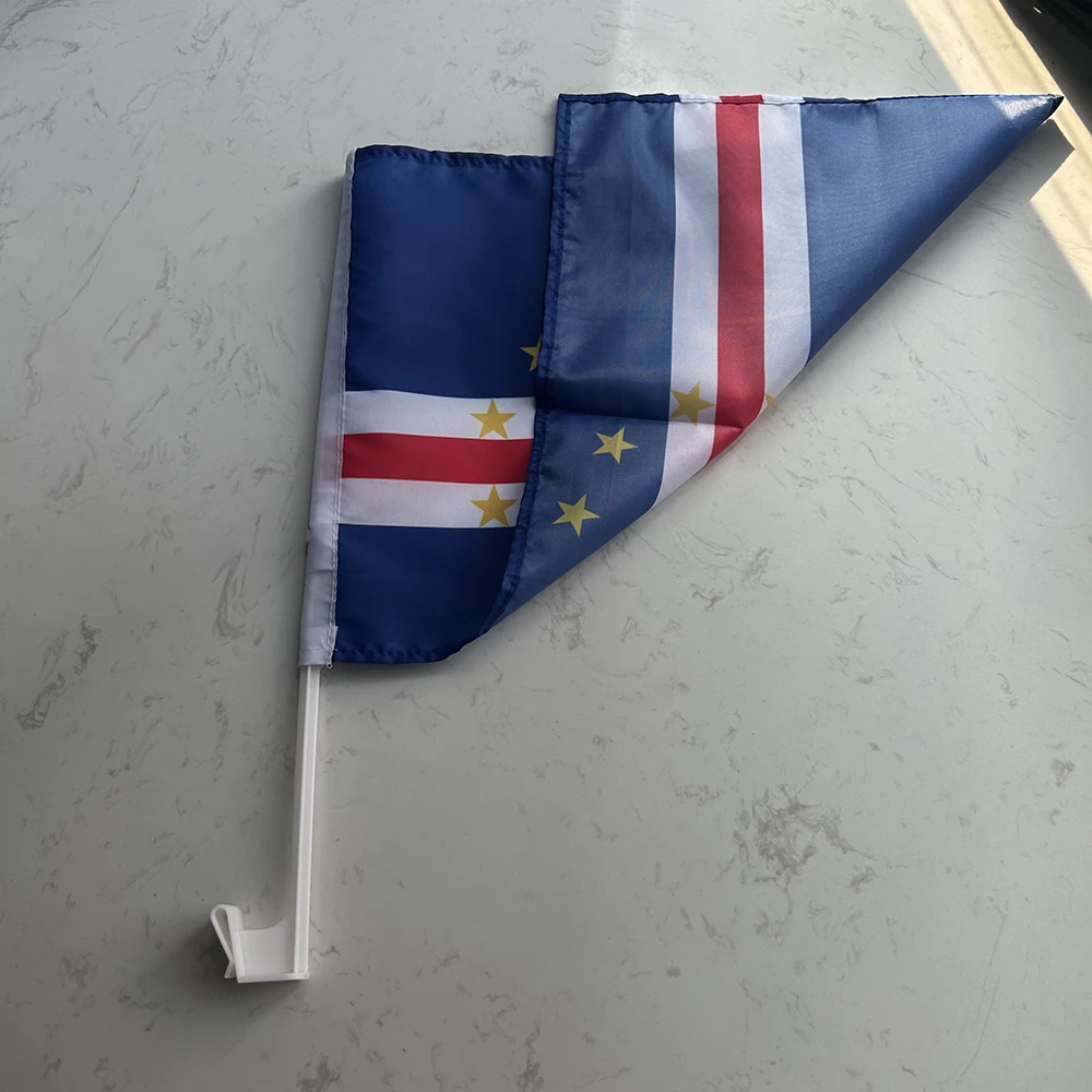 Bandera Cabo Verde de poliéster para ventana, ondeante - imagen 2