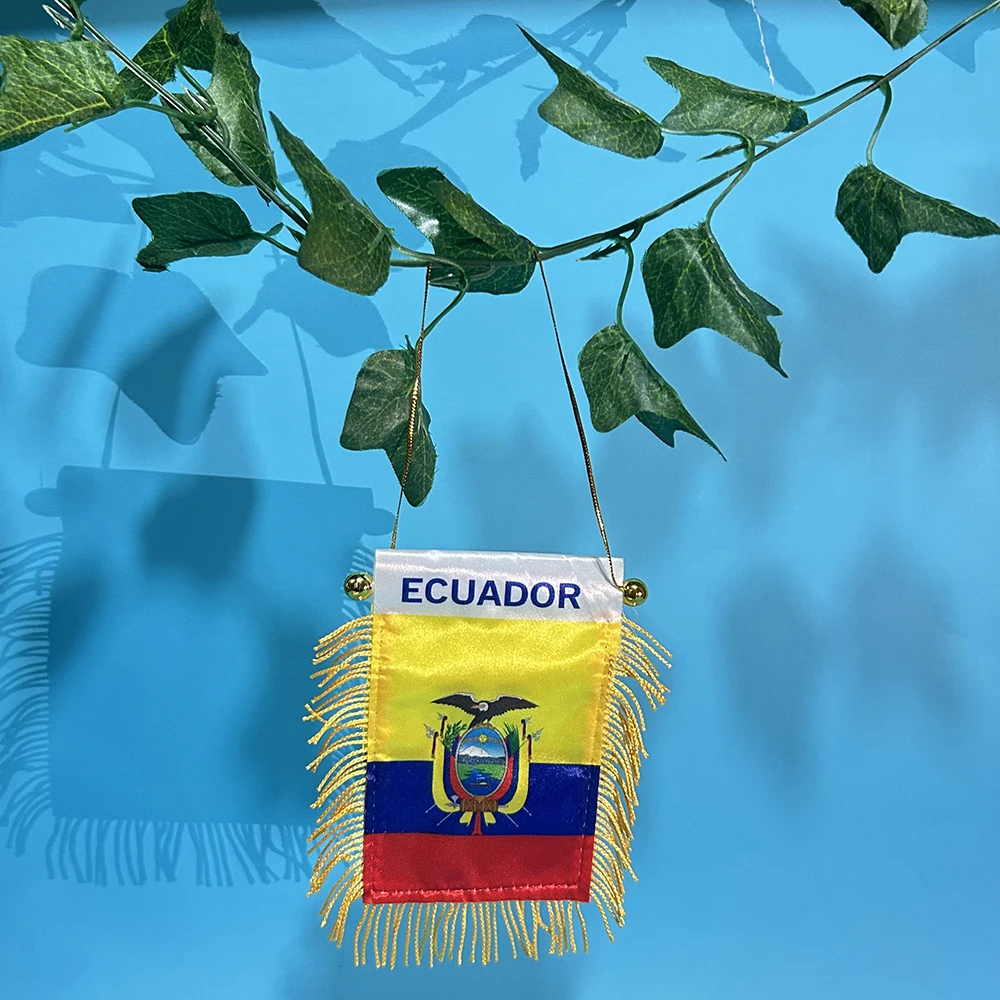 Bandera Ecuador para coche y mochila, poliéster doble cara - imagen 4