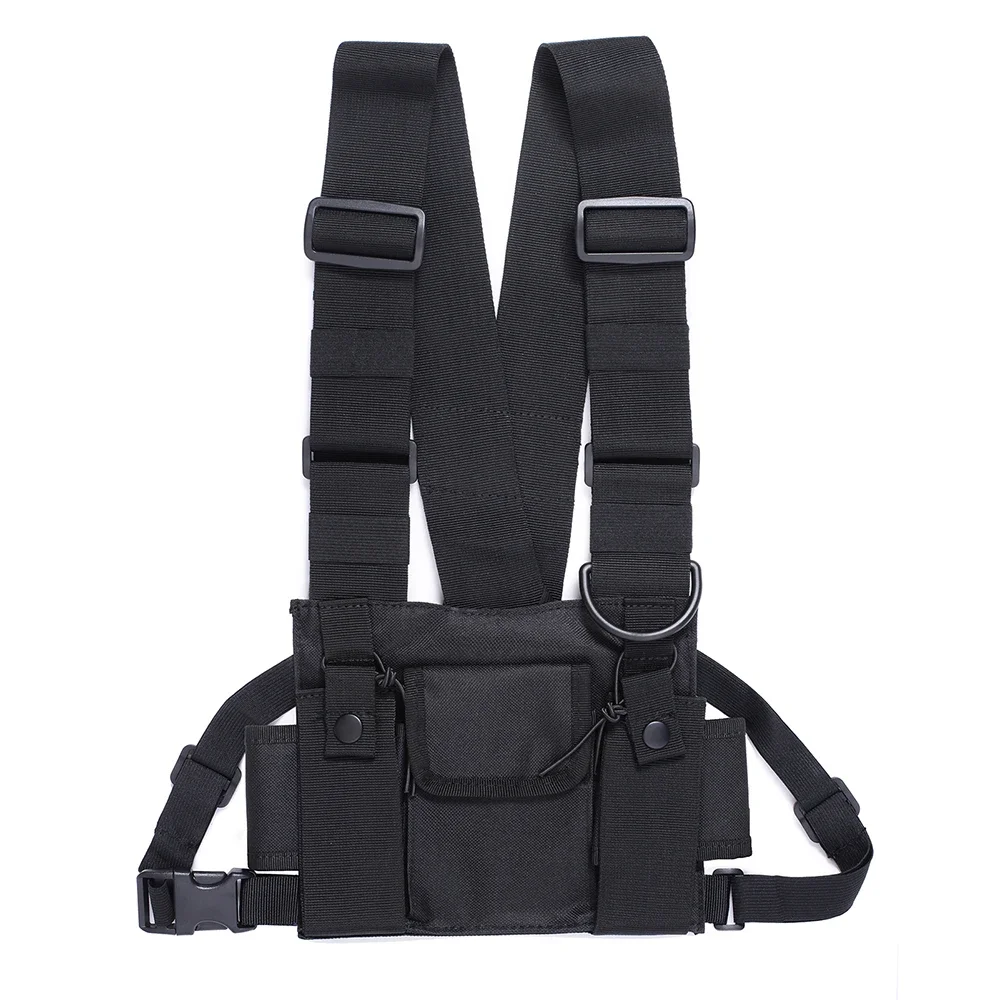 Bolsa táctica para radio de pecho MOLLE EDC, arnés y funda
