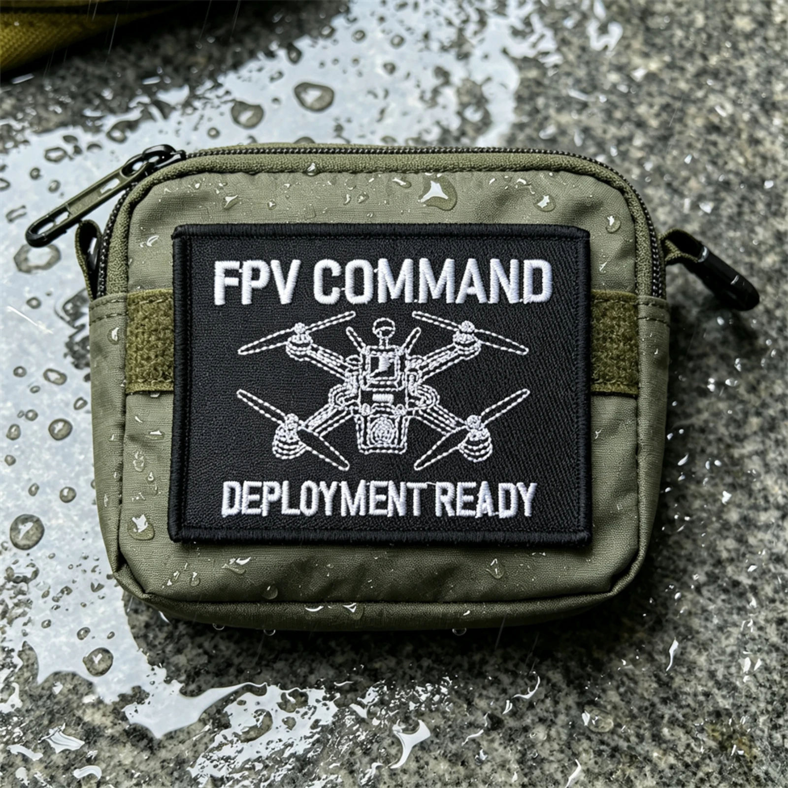 Parche táctico FPV Command Drone bordado con velcro - imagen 5