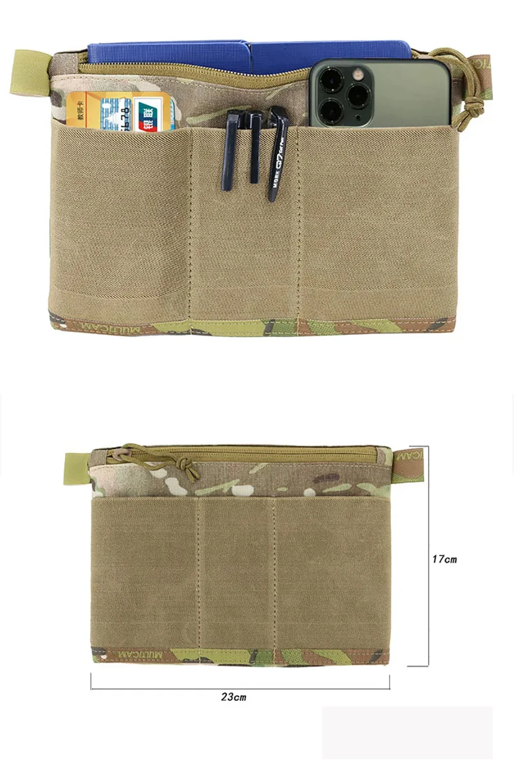 Bolsa táctica EDC con almacenamiento interno