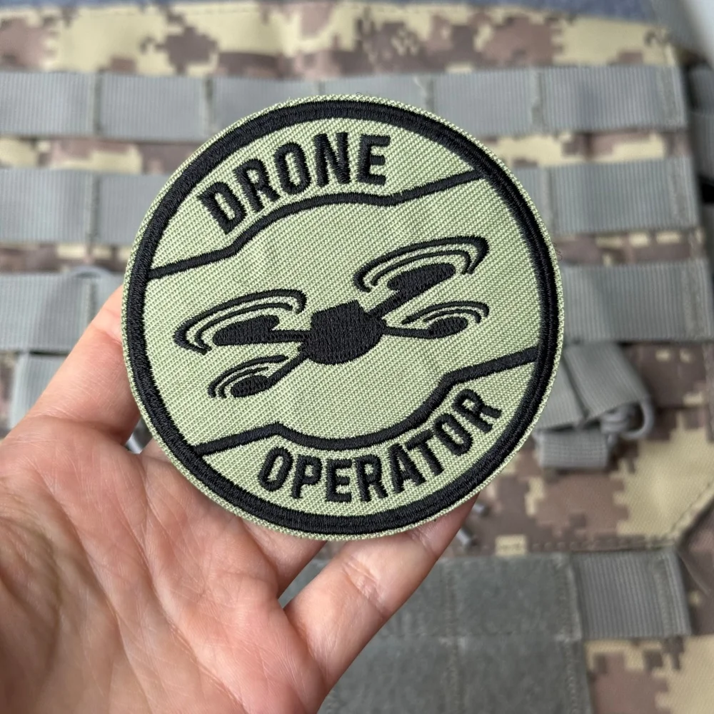 Parche táctico bordado operador drones verde – gancho y bucle - imagen 5