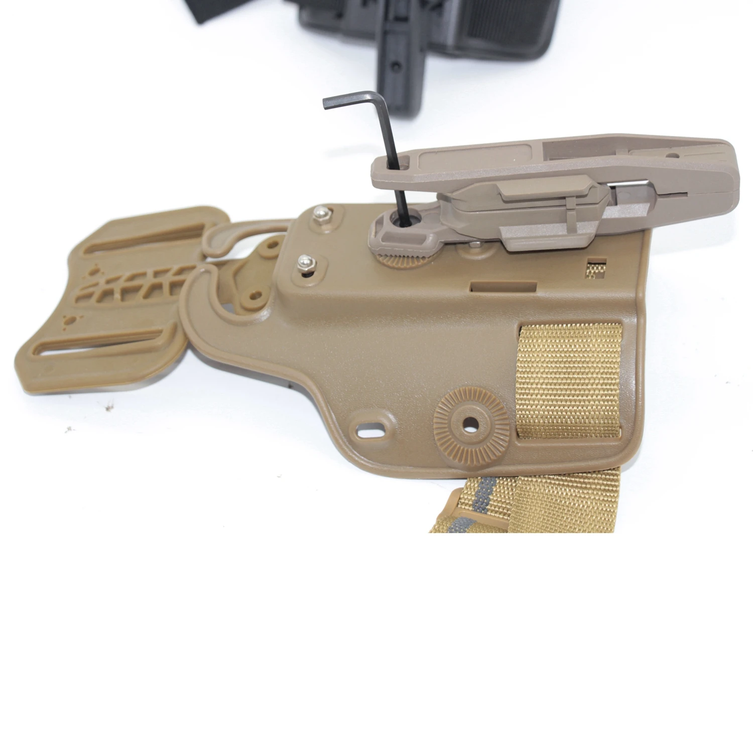 LEF Funda táctica para pistola con riel Picatinny cintura y muslo - imagen 5
