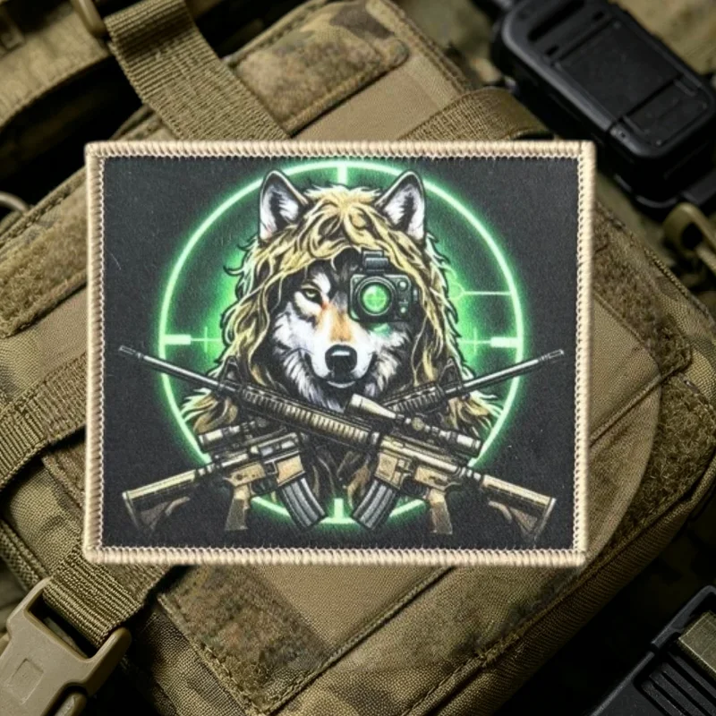 Twin Guns Parche táctico de lobo con cierre velcro - imagen 2