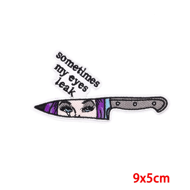 Parche bordado fusible cuchillos – para planchar o coser ropa - imagen 5
