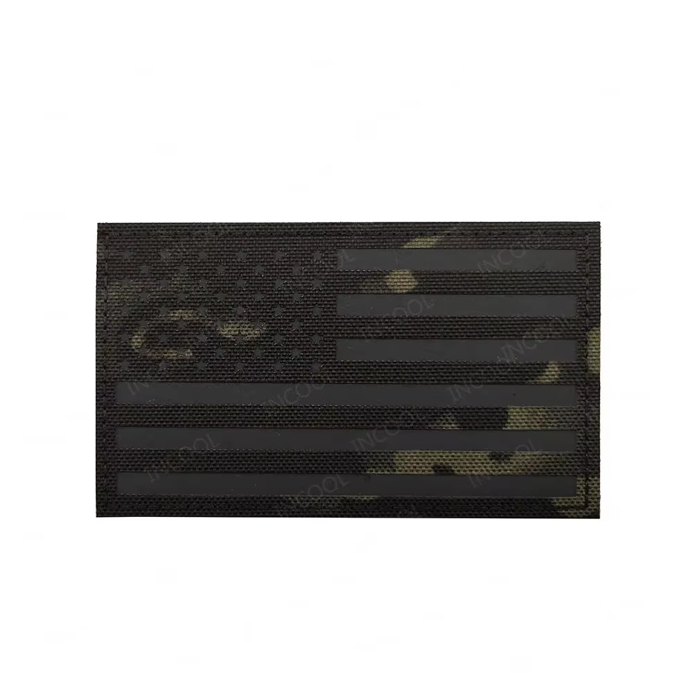 Parche bordado táctico banderas americanas reflectante IR