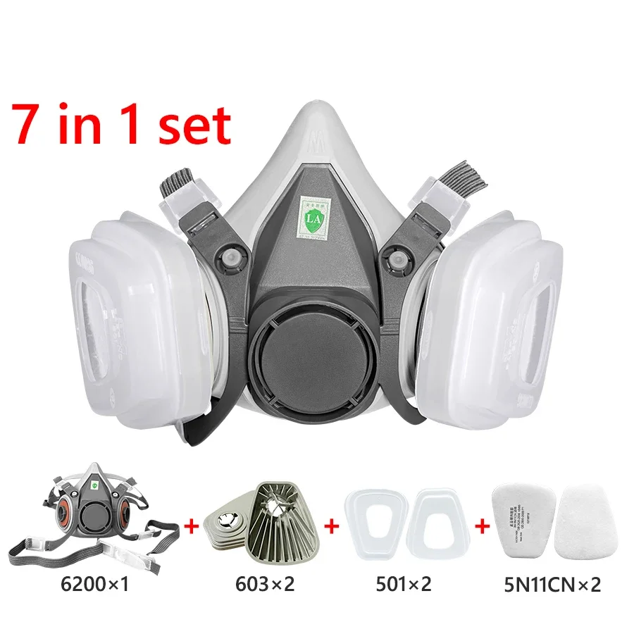 Respirador antipolvo 6200 con filtros 5N11/2097 para uso industrial