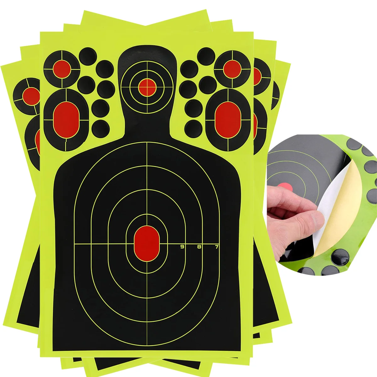Dianas de tiro papel fluorescente verde brillante para airsoft - imagen 5
