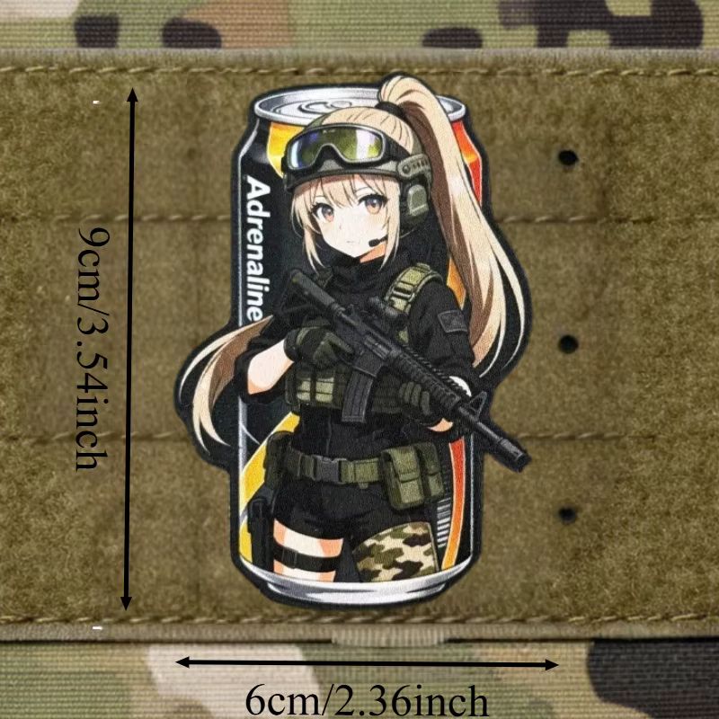 Parche táctico gancho-bucle chica anime para mochila brazalete