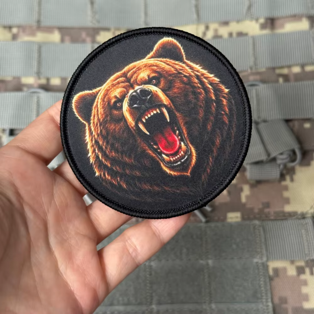 Parche táctico moral oso Oscar con velcro para mochila y ropa - imagen 4