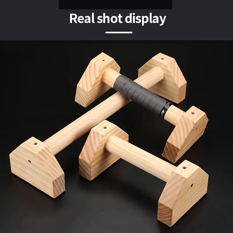 Barra madera calistenia push-up – soporte flexiones plegable - imagen 2