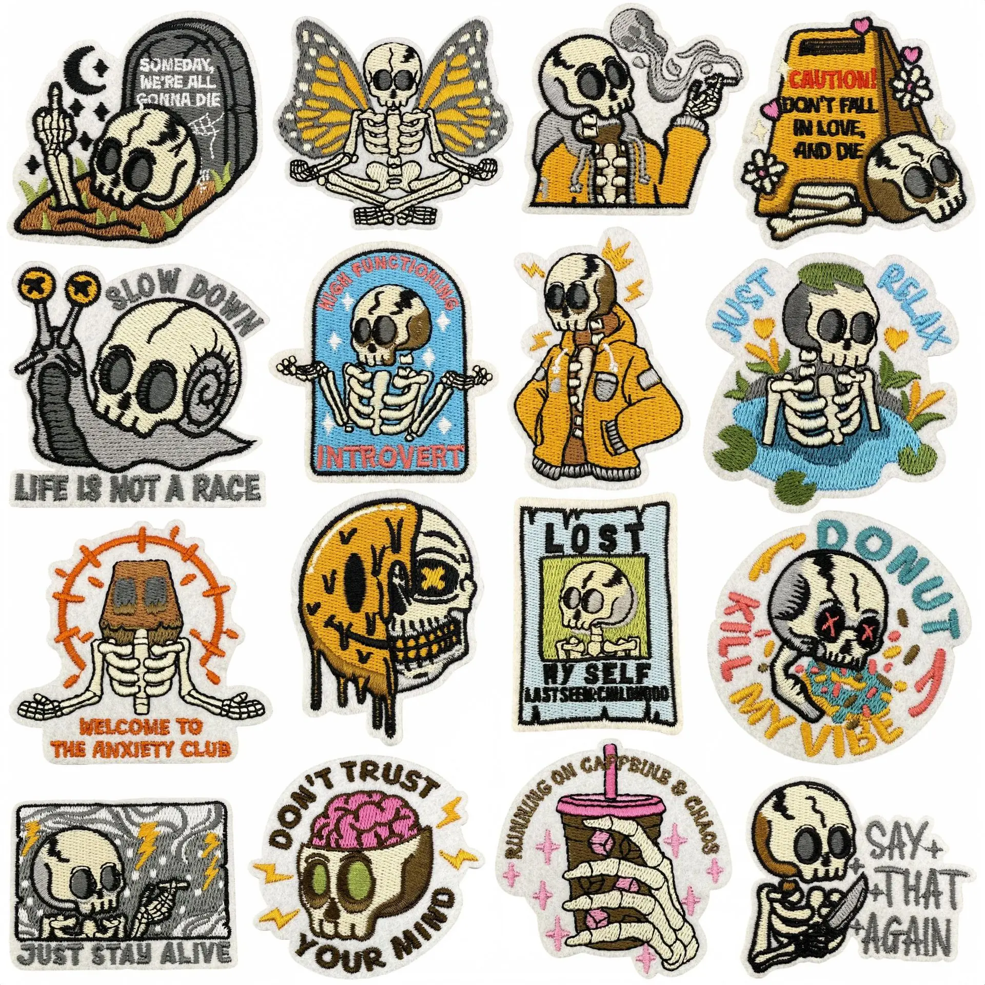 Parche bordado calavera para planchar, estilo esqueleto táctico - imagen 5