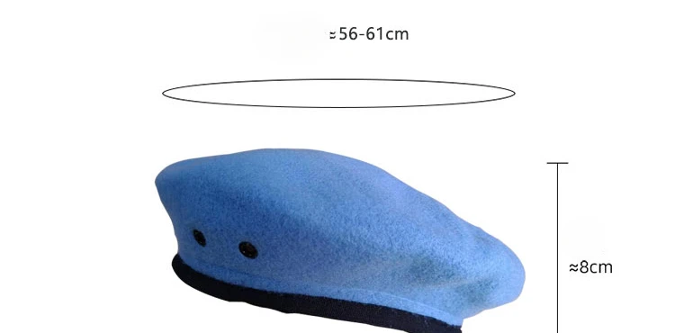 Boina azul claro estilo militar