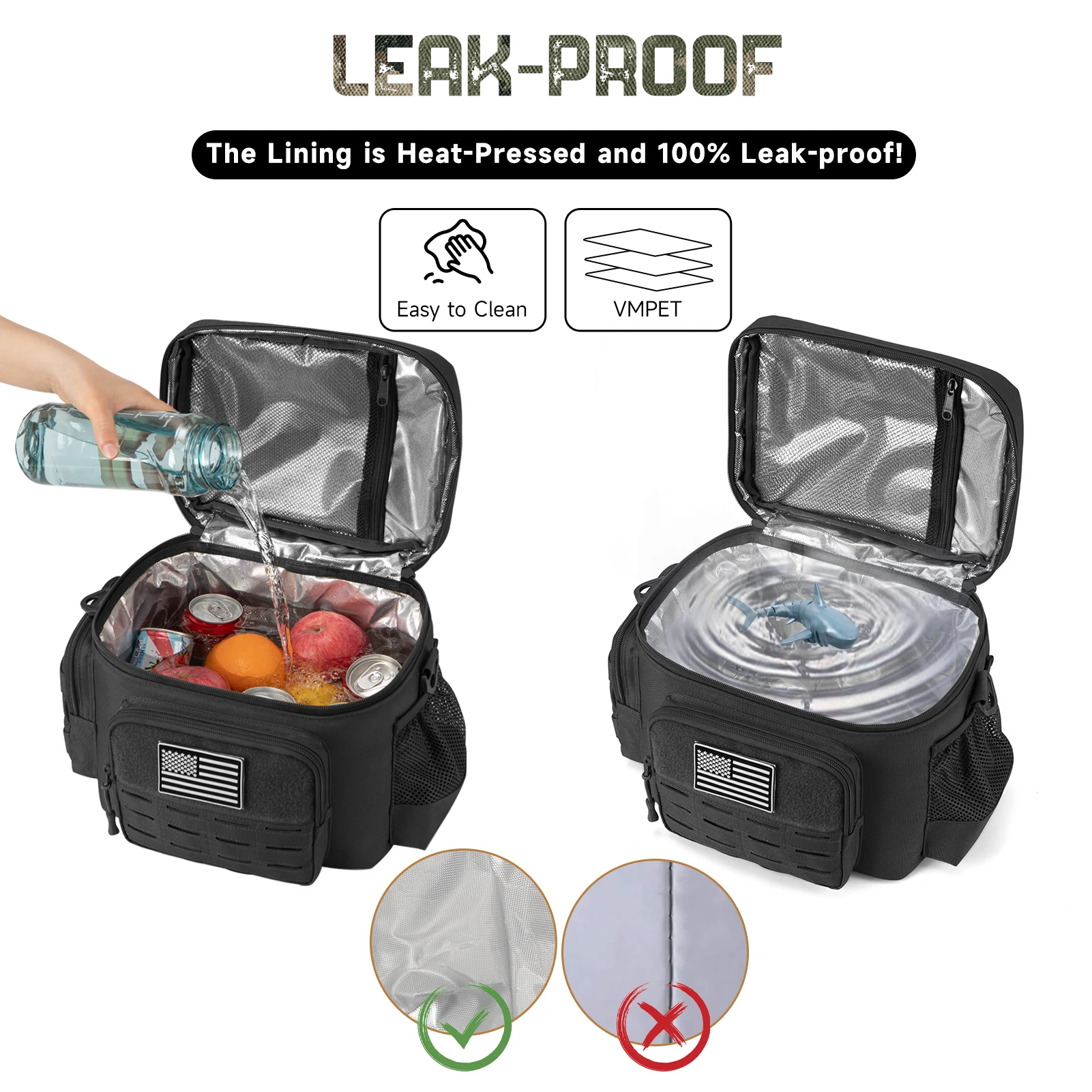 Bolsa isotérmica táctica ripstop – Resistente al agua para comida