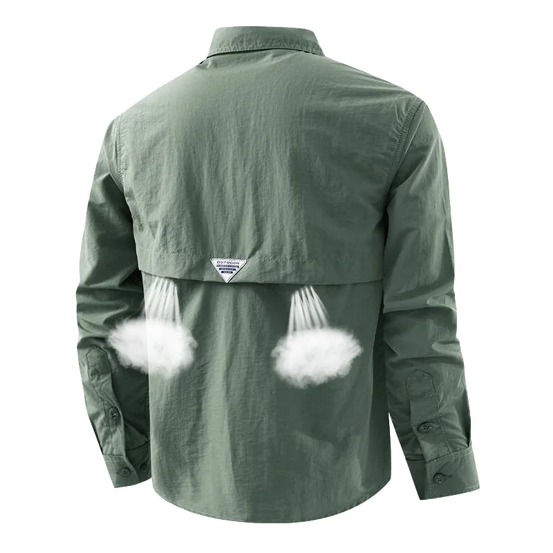 Camisa táctica de pesca UPF 50+ manga larga transpirable para hombre - imagen 5