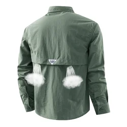 Camisa táctica transpirable manga larga de secado rápido, bolsillos