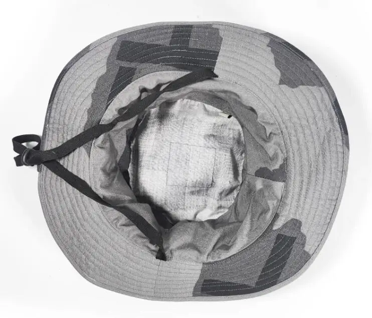 Sombrero táctico de sol con borde redondo camuflaje negro gris arena - imagen 4
