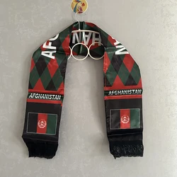 Bufanda militar afgana doble cara satén estampada con borlas