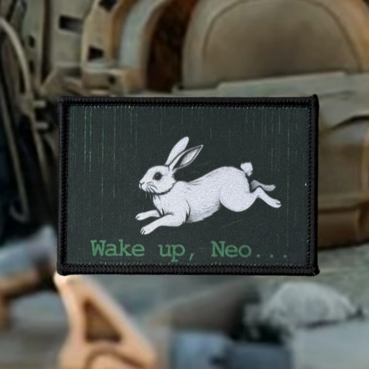 Parche táctico militar Morale Rabbit Wake Up Neo con velcro - imagen 4