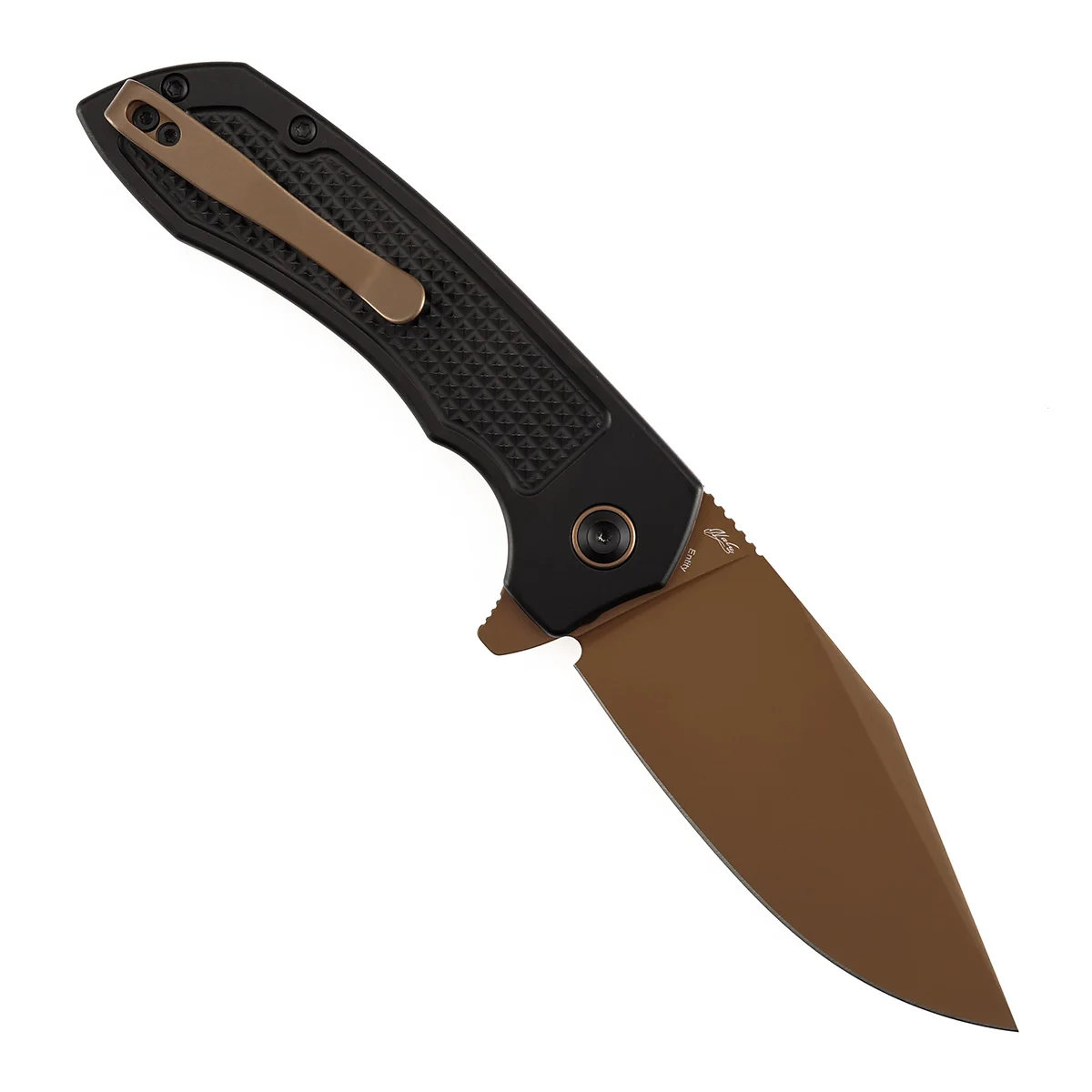 Cuchillo plegable Tenable damasco mango texturizado a cuadros - imagen 4