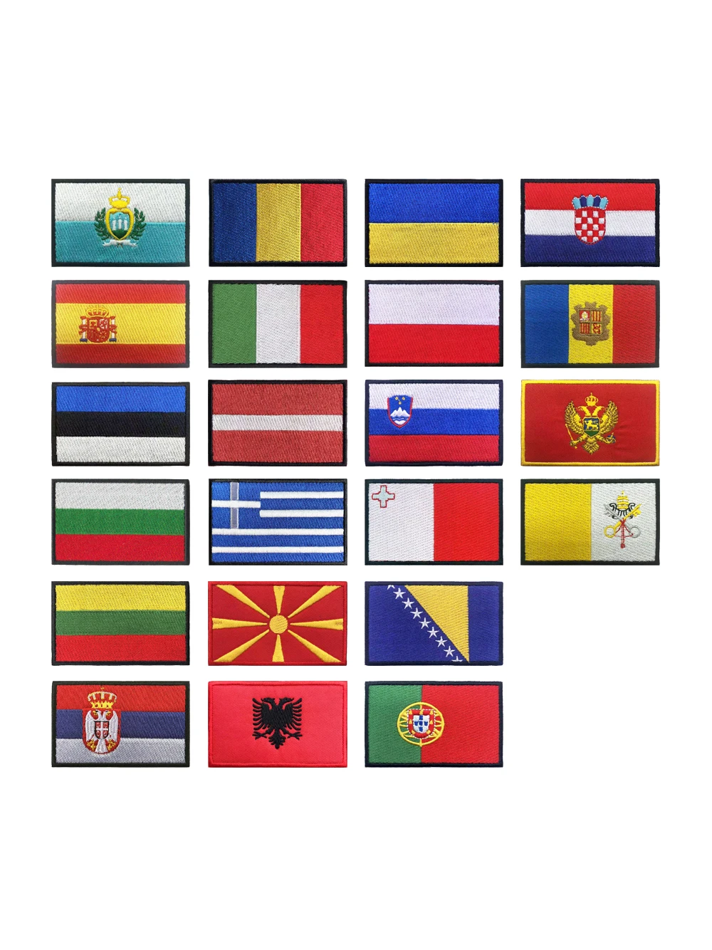 Parche bordado con diseños de banderas europeas