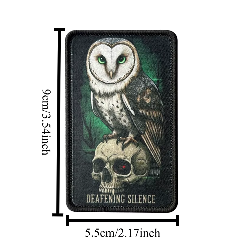 Parche táctico velcro búho calavera moral con gancho y bucle - imagen 3